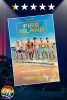 Film poster for queer series “Fire Island”, displayed on a dark blue background with movie film reels on the bottom left. 0.5 out of five stars are highlighted along the top for a 0.5/5.0 rating.