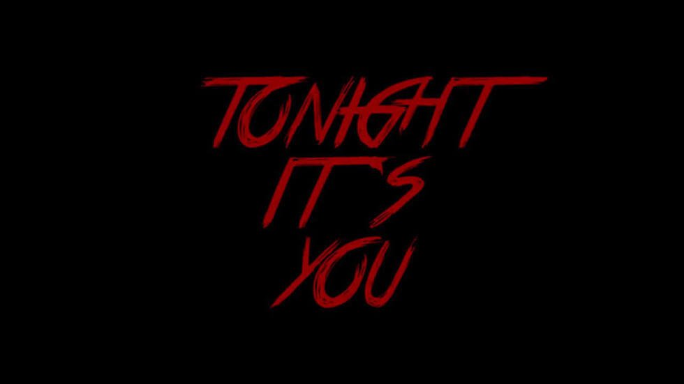 "Tonight It's You" trailer thumbnail - black background with film title in red script letters