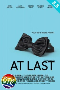 Film poster for "At Last", with teal rating banner showing "3.5" in upper right corner