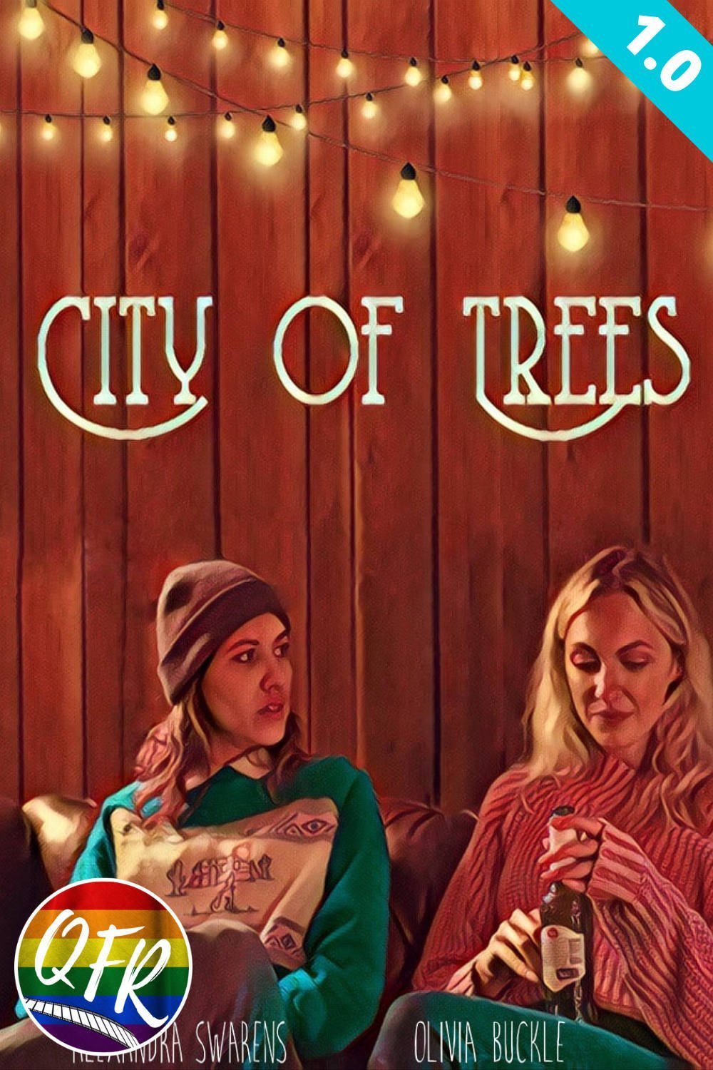 Film poster for "City Of Trees", with teal rating banner showing "1.0" in upper right corner