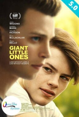 Film poster for "Giant Little Ones", with teal rating banner showing "5.0" in upper right corner