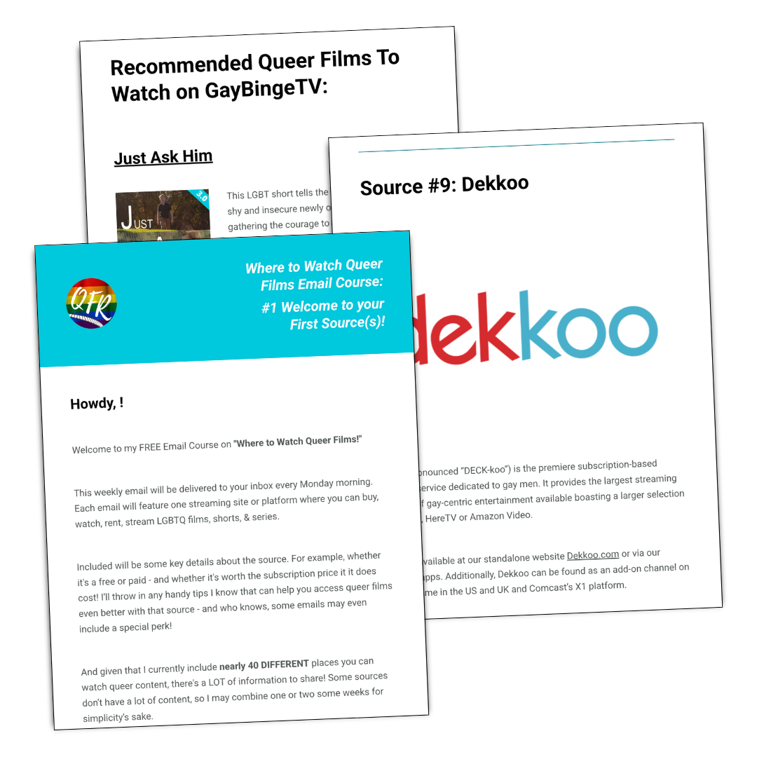 Film poster for "Where to Watch Queer Films Email Course Mockup 1"