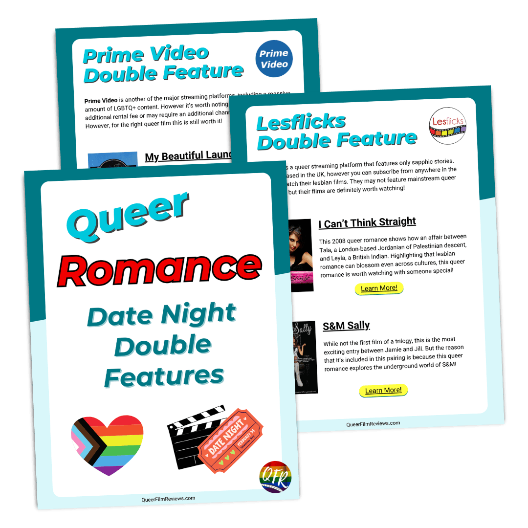 Film poster for "Queer Romance Date Night Double Features Mockup 1"